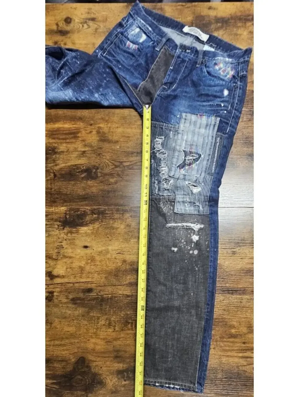 Buckaroo Jeans Mens Size 32x32 Indigo‎ Patches Destroyed Distressed Designer